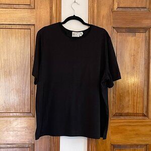 Vintage Kathie Lee Women's Black Cotton Tee Size 22W/24W
